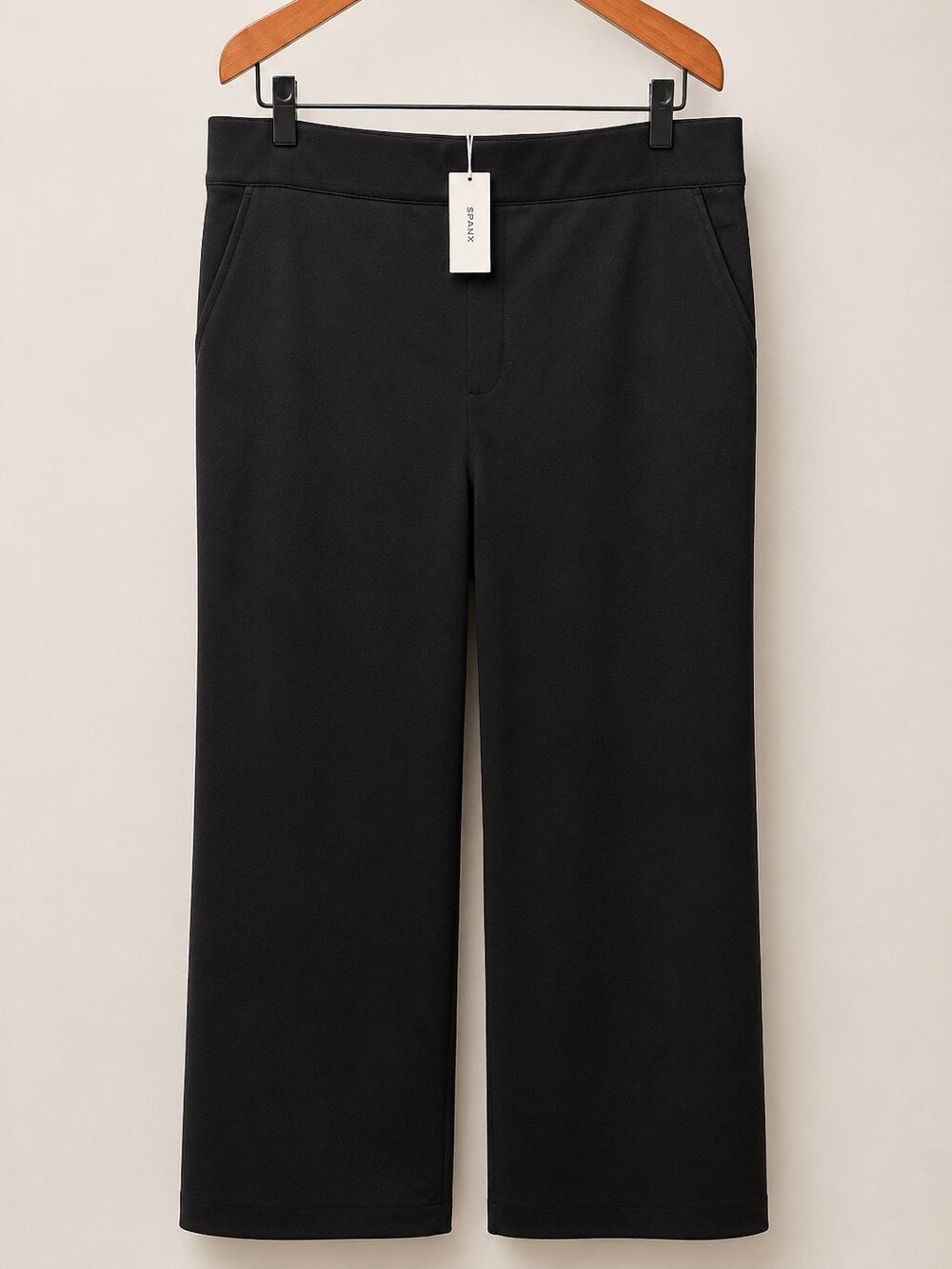 SPANX black pull-on trousers Size 3XT with a wide leg NEW # bag 67